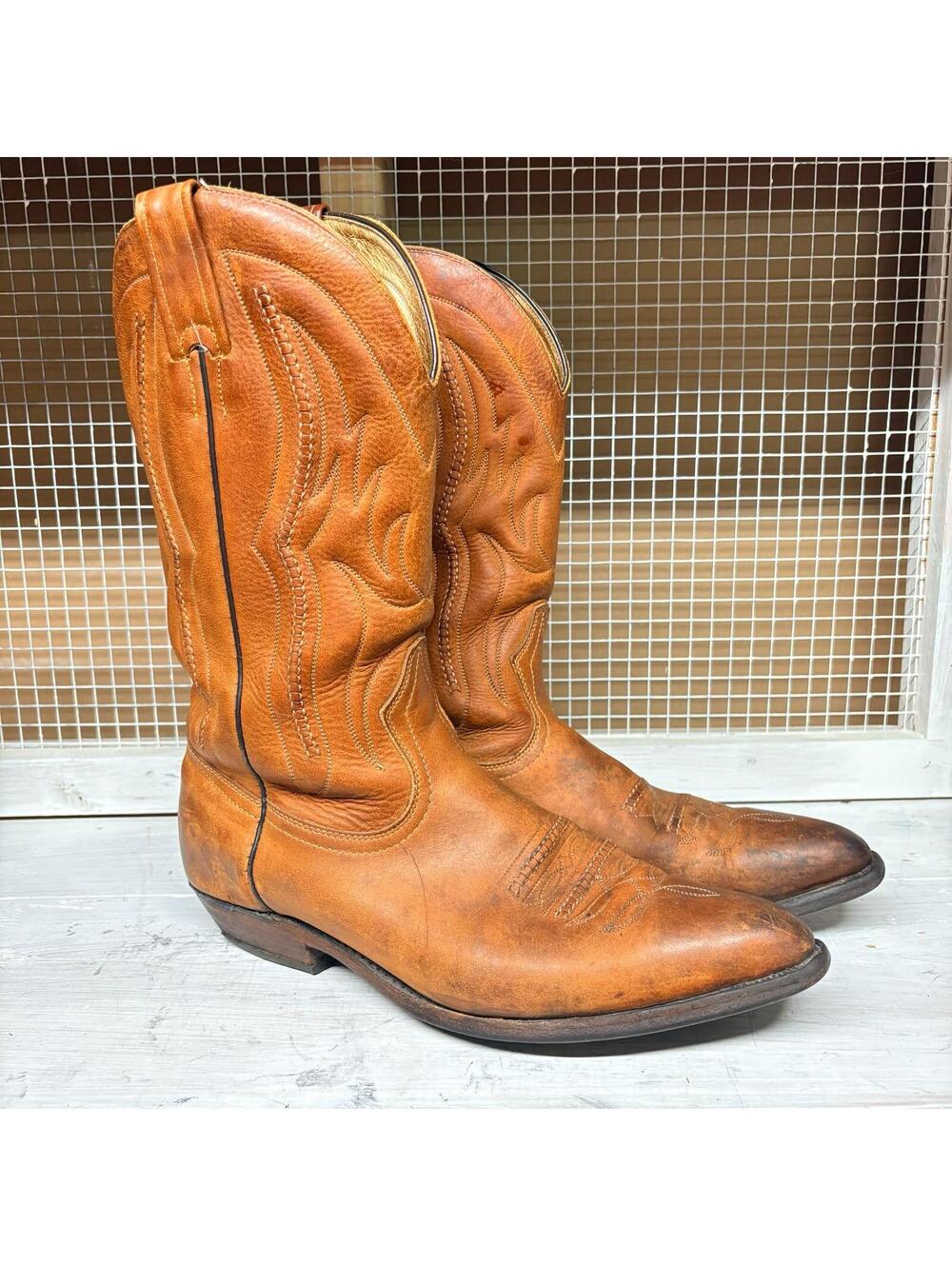 Vintage Boulet Canada Cowboy Boots Men's Size 9 2E Brown Leather